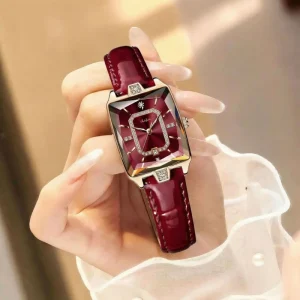Women Watch Square Quartz Watch Light Luxury 30M Water Resistant Calendar Fashion Women’s Quartz Watch