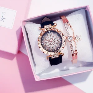 Women Watches Luxury Fashion Watch Set Bracelets Small Simple Dial Gift for Girlfriend Daily Wear