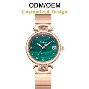 Women’s 32mm Stainless Steel Automatic Mechanical Watch 5BAR Water Resistant Analog Date Sapphire Crystal