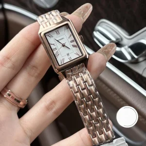 Women’s Alloy Watch Square Stainless Steel Band Quartz Wristwatch Water Resistant 5BAR Diamond