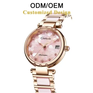 Women’s Automatic Mechanical Analog Watch Sapphire Crystal 5ATM Waterproof Stainless Steel Case Ceramic