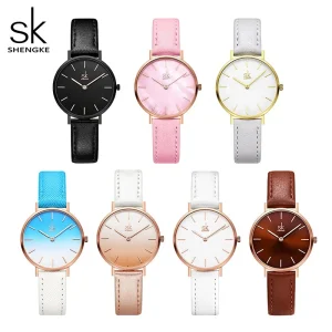 Womens Cute Fashion Wrist Watch Charm Japan Movement Quartz Watches Ladies Wrist Watches Shell 32MM Case