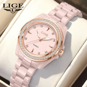 Women’s Designer Analog Watch Custom Logo Classic Ceramic Style Simple Business Fashion Wrist Watch for Ladies