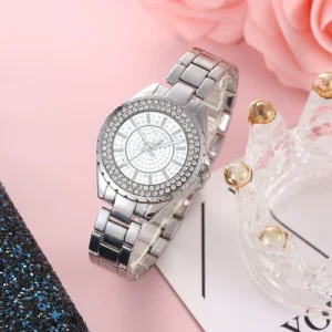 Women’s Diamond Gold Watch Ladies Wrist Watch Rhinestone Bracelet Watch