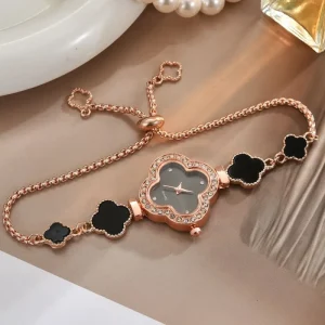 Women’s Diamond Quartz Watch Studded Elegant Wristwatch