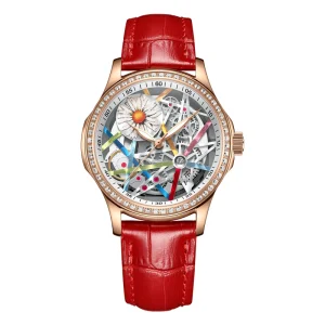Women’s Elegant Quartz Watch Fashionable Luxury Small Watch with Leather Band and Pointer Dial Display