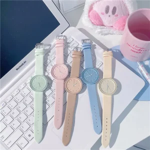 Women’s Fashion Quartz Alloy Watch Eco Friendly Students High Aesthetic Candy Colors Japanese Fresh Simple Niche Design Junior