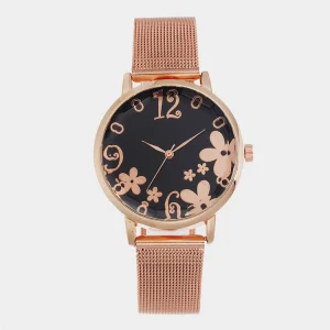 Women’s Fashion Type Rose Gold Metal Band Business Wrist Watch for Girls BWL1042