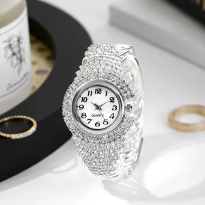 Women’s Full Diamond Fashion Quartz Watch Versatile Casual Watch