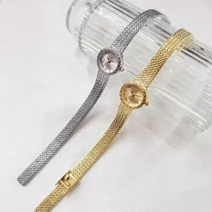 Women’s Gold Quartz Watch Minimalist Retro Luxury Petite Exquisite Dial Vintage Style