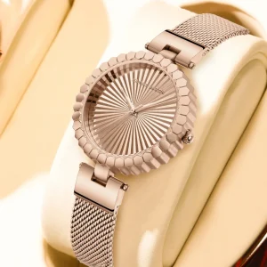 Women’s High Quality Stainless Steel Quartz Watch Waterproof Luxury Wristwatch Quartz Movement Simple Alloy Watch