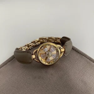 Women’s Luxury Fashion Analog Quartz Watch Waterproof Business Sport Charm Glass Dial Window Alloy Case Leather Strap Rotate