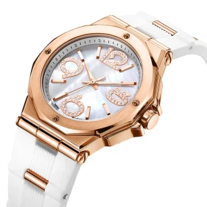 Women’s Luxury Fashion Quartz Watches with Silicone Strap Waterproof Multifunction Classic Quality Chronograph Reloj