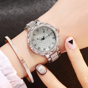 Women’s Luxury Gold Ladies Watch Bracelet Diamond Stainless Steel Analog Quartz Wristwatch