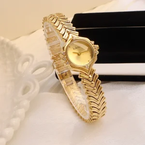 Women’s Luxury Quartz Watch Sapphire Crystal 3BAR Water Resistant Gold Stainless Steel Band Alloy Case Pointer Miyota Latest
