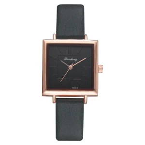 Women’s Luxury Square Ultra Slim Alloy Dial Watch Leather Strap Quartz