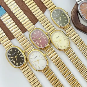 Women’s Luxury Watch, Simple Roman Numerals, Oval Dial, Quartz