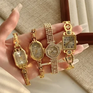 Women’s Luxury Wristwatch Gold Bracelet Watch Elegant Fashion for Ladies