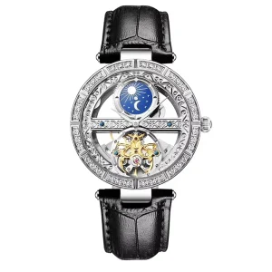 Women’s Mechanical Wrist Watch, Luxury Elegant Tourbillon, 3ATM Waterproof, Fully Automatic