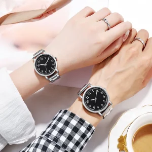 Women’s & Men’s Stainless Steel Quartz Fashion Watch with ETA Movement 3BAR Water Resistance