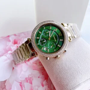 Women’s Mineral Glass and Crystal Dial Quartz Simple Fashion Business Watch Diamond-set 20mm Band