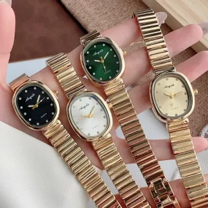 Women’s Oval Dial Quartz Watch, Simple Style, Charm Gift