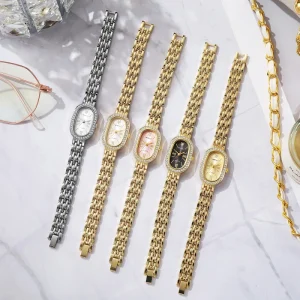 Women’s Quartz Watch Alloy Strap Oval Pointer Diamond-inlaid Fashion Starry