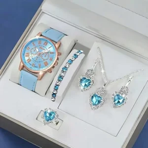 Women’s Quartz Watch Fashion Leisure Sports Student Retro Jewelry Set