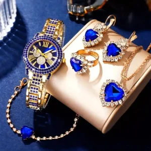Women’s Quartz Watch Rhinestone Jewelry Set Colored Diamond