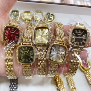 Women’s Quartz Watch Roman Numerals Square Dial Fashion Jewelry Gift