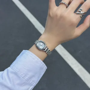 Women’s Quartz Watch Simple Stainless Steel Elegant Business Butterfly Buckle