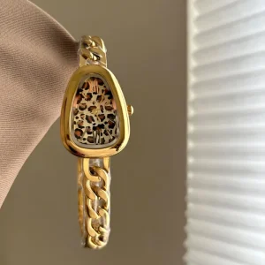 Women’s Quartz Watch Snake Head Leopard Print Vintage Antique Style Stainless Steel Watch