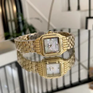 Women’s Quartz Watch Square Case 20mm Band Colorful Mother of Pearl Face Stylish New Design