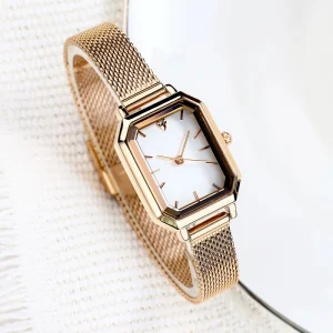 Women’s Quartz Watch Stainless Steel Band Alloy Case Bulk Custom Luxury Rectangle Dial Elegant Fashion