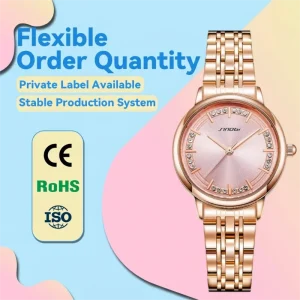 Women’s Quartz Watch Stainless Steel Band Glass Dial Waterproof