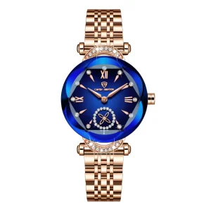 Women’s Quartz Watch with Diamond Inlay Stainless Steel Strap waterproof women’s Watch with a High end Feel Wristwatch