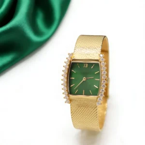 Women’s Retro Gold Quartz Watch Medieval Diamond Vintage Luxury Elegance Oval Brass 16mm Crystal Dial Window Pointer 3BAR Water