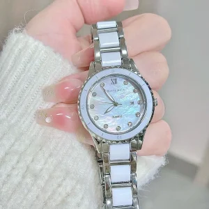 Women’s Rose Gold Diamond Watch Stainless Steel Alloy 9mm Waterproof Quartz Ceramic Wristwatch Shell