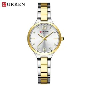 Women’s Small Dial Alloy Case Stainless Steel Band Leisure Waterproof Quartz Watch 9105