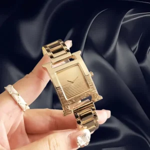 Women’s Square Leather Strap Watch, Japanese Quartz Movement, 38mm, 20mm