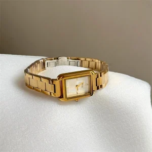 Women’s Steel Band Watch with Rectangular Square Quartz Design