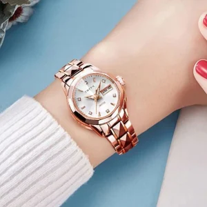 Women’s Watch Classic Quartz Waterproof Ladies’ Wristwatch Grade Steel Casing