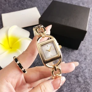 Women’s Watch Fashion Leisure Sports Stainless Steel Strap Quartz Watches Simple Dial Design Retro Watch for Ladies Reloj Mujer