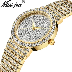 Women’s Watch Gold Diamond Set Waterproof Quartz Watch
