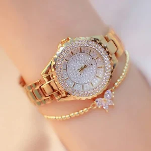 Women’s Watch Student Version Trend Full Diamond Lady Waterproof Watch Gold Steel Bracelet