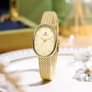 Women’s Watch Waterproof Fashion Quartz Watch Diamond Oval Dial Steel Strip Case Alloy Material lady watches