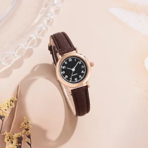 Women’s Watch with Thin Strap, Small Dial, Chic Minimalist Design, Leather Strap