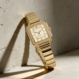 Womens Watches Lady Latest Ladies Thin Square Elegant Rose Gold Waterproof Stainless Steel Quartz Watch for Women