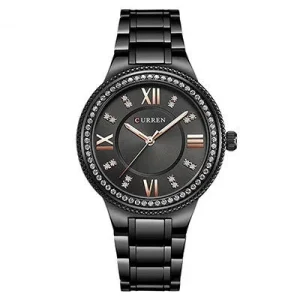 Women’s Waterproof Quartz Watch 30mm Roman Numerals Dial Stainless Steel Band Casual Dress Wristwatch