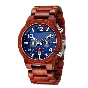 Wood Watch Handmade Chronograph Wood Watch Anniversary Gift for Him Groomsmen Boyfriend Dad Gift